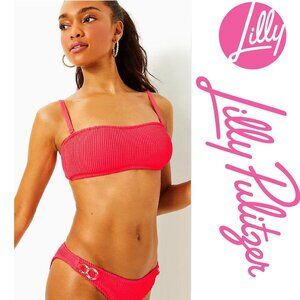 NWT Lilly Pulitzer Vizelle Bandeau Swim TOP ONLY, MIZNER RED